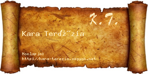 Kara Terézia névjegykártya
